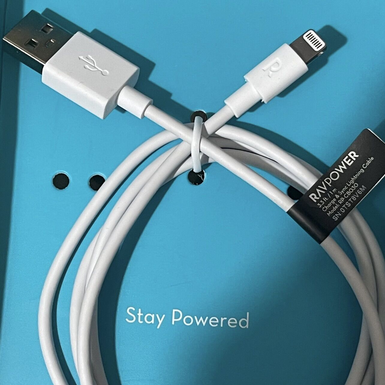 Cáp USB A to Lightning Ravpower MFi 1m