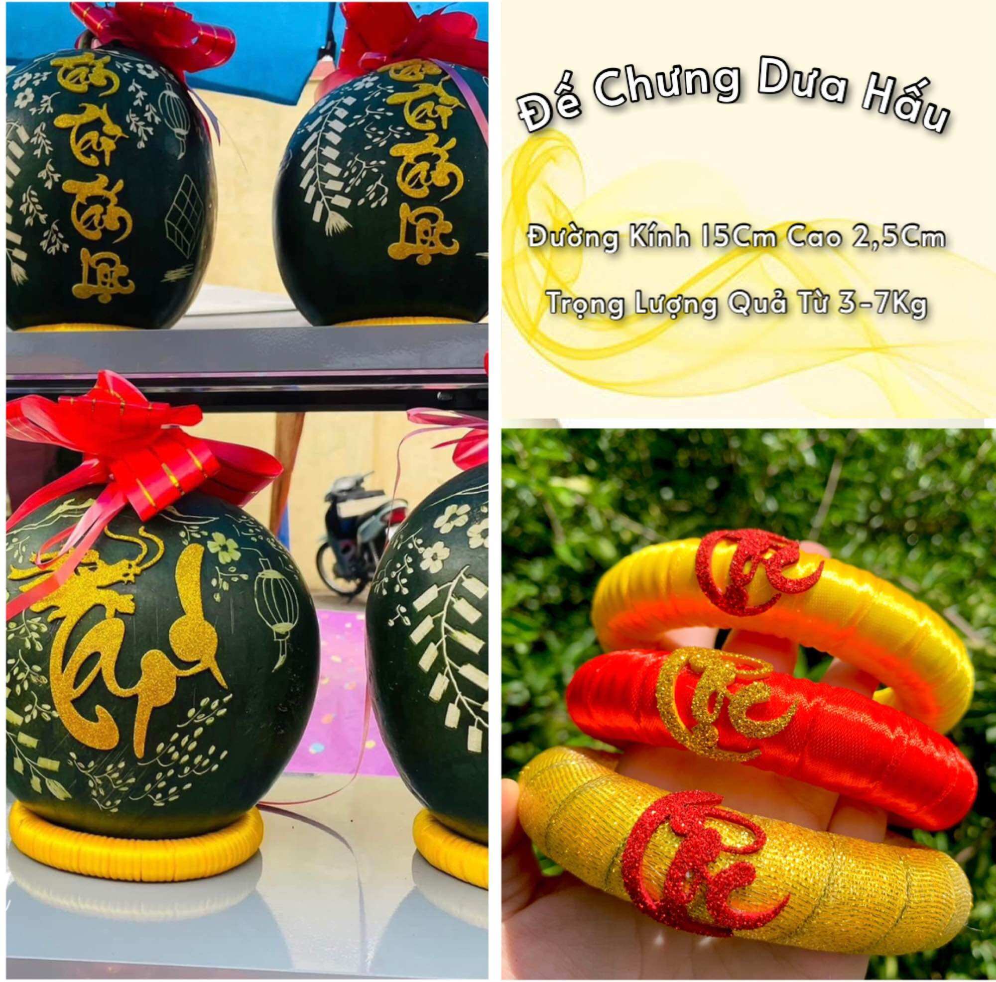 10 đế lụa trơn chưng dừa, bưởi, dưa hấu