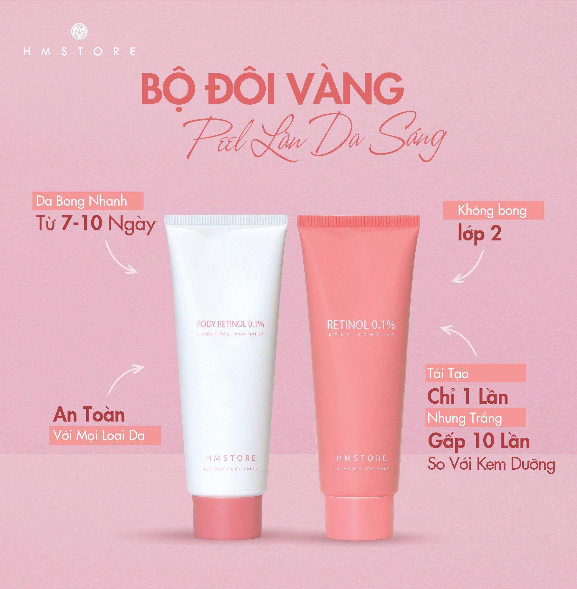 bộ đôi vàng peel làn da sáng HM store