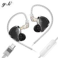 QKZ | Tai Nghe Có Dây GK Kunten 3.5mm Type C Giao Diện Kép Chất Lượng HiFi Kiểu In-ear Âm Trầm Mạnh Mẽ Dành Cho Người Yêu Nhạc