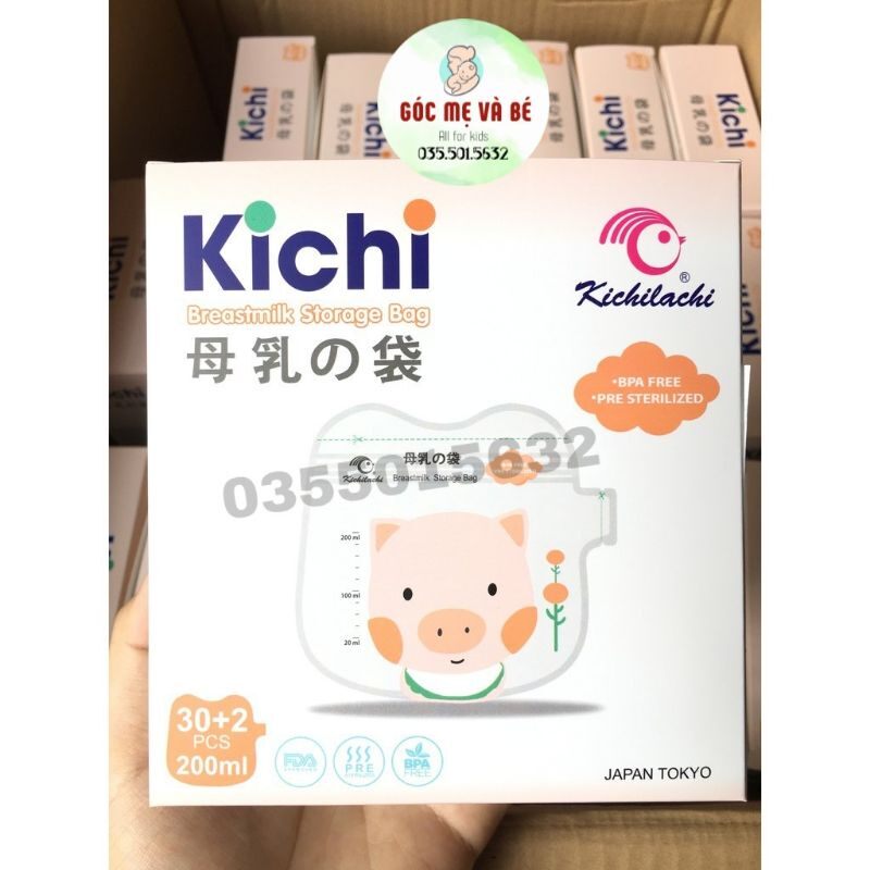 TÚI TRỮ SỮA KICHILACHI 100ML/120ML/200ML/250ML