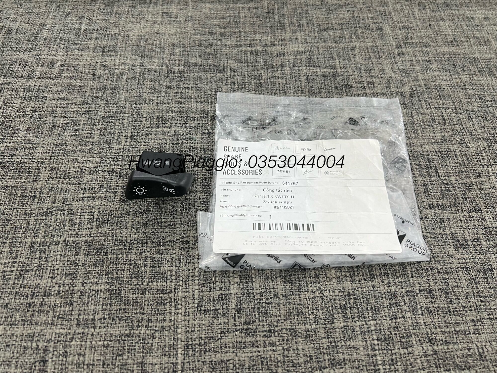 Công tắc bật đèn xe Vespa Lx chính hãng ❤️