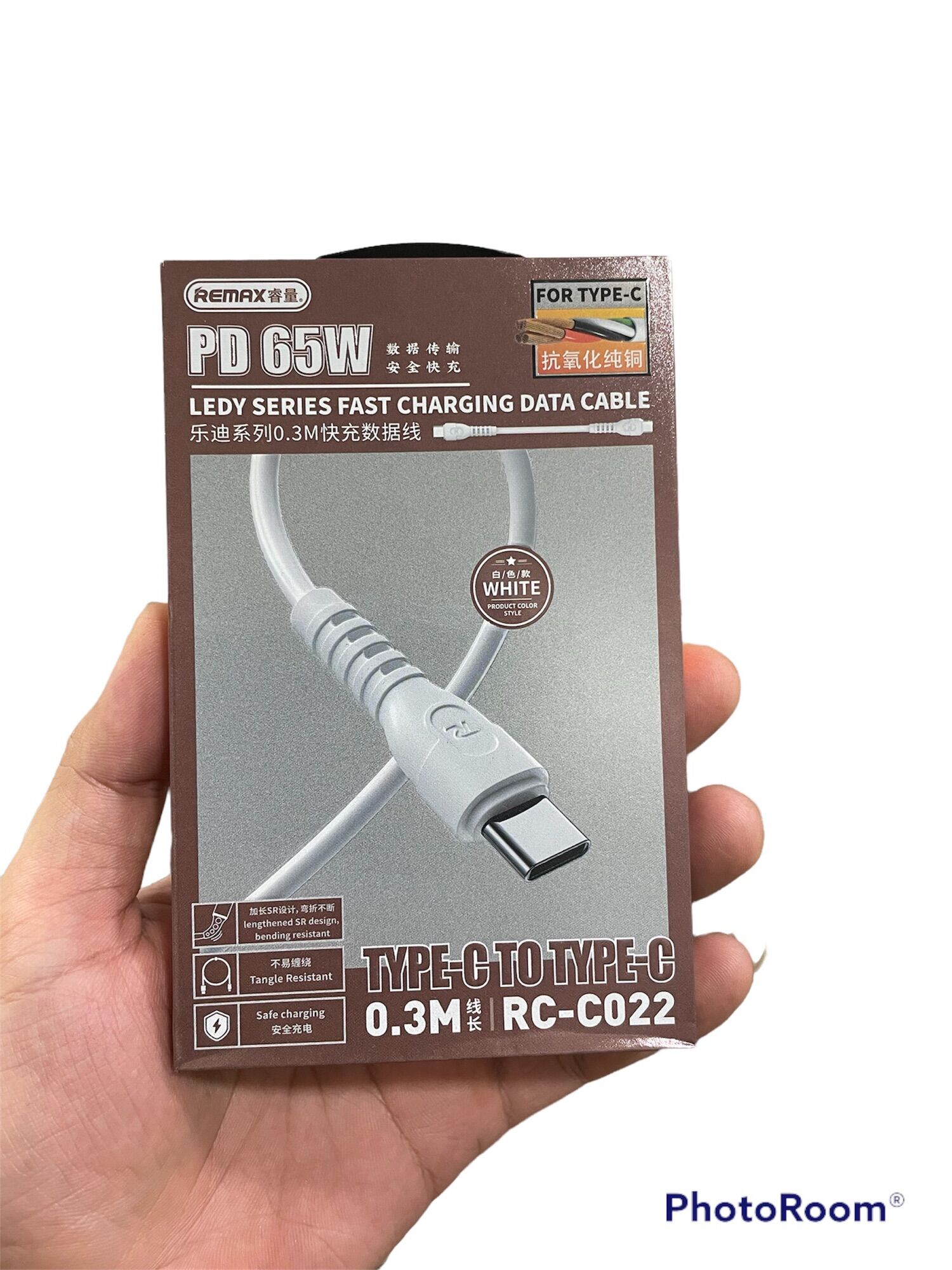 Cáp sạc nhanh typec ra typec 30cm pd 65w remax rc-022