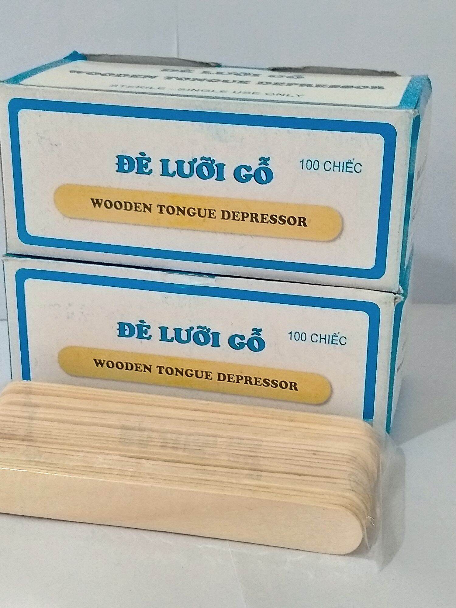 QUE ĐÈ LƯỠI GỖ HỘP 100 CHIẾC