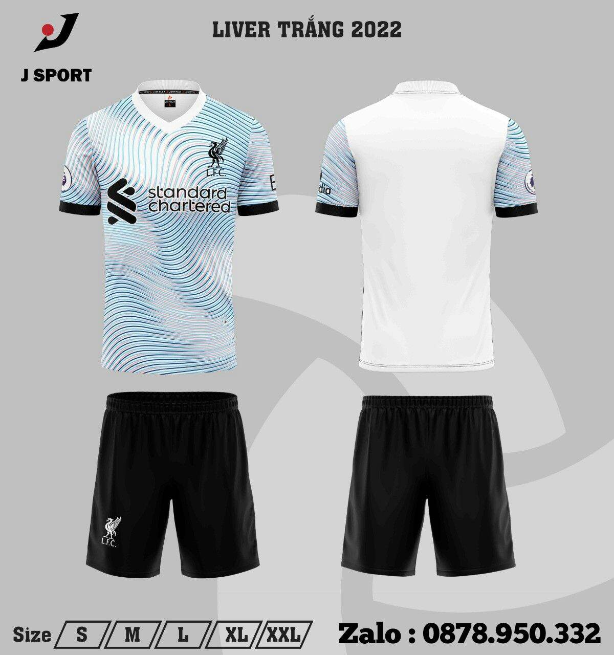 Áo đá banh liverpool - Bộ quần áo bóng đá liverpool sân khách 2022/23 / Có in ấn