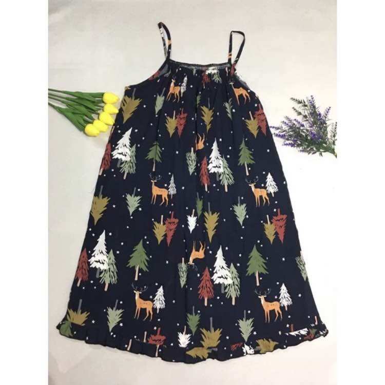 Đầm 2 dây Lanh (Tole) Size Từ 45kg-65kg.