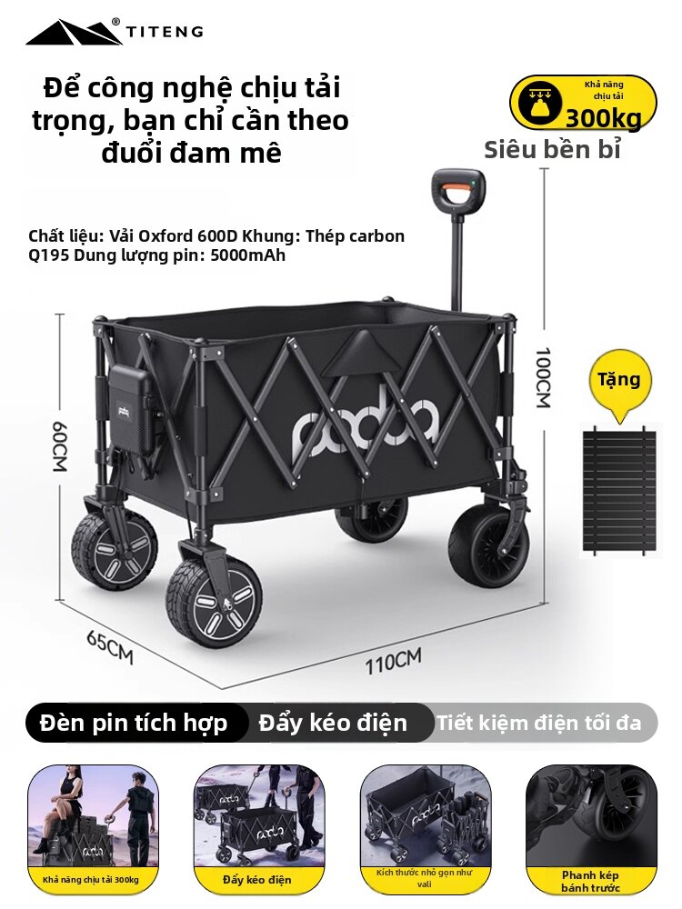 Outdoor Camping Trolley Pulling Assist Stroller for Travel - 6