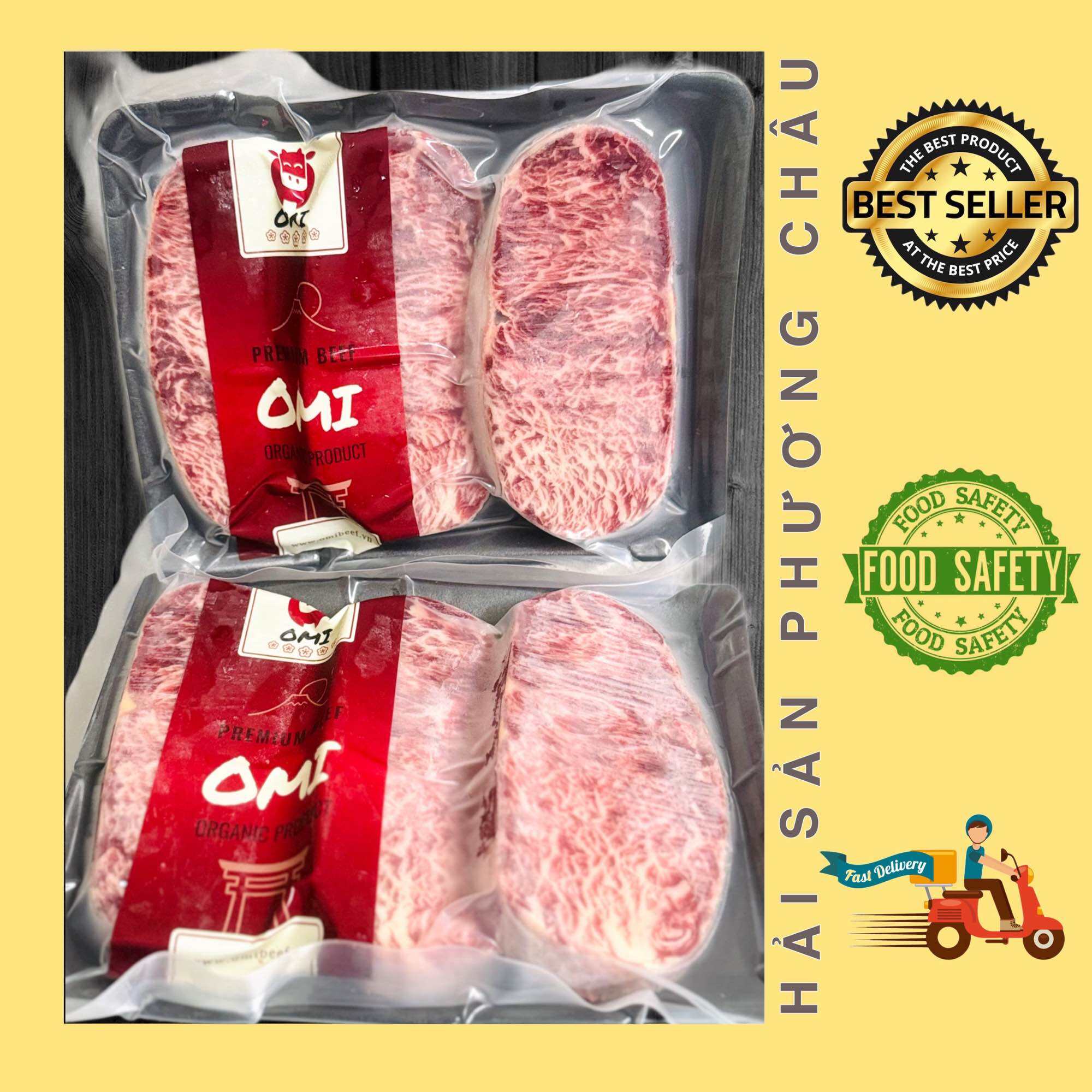 [Chỉ giao HCM] Thăn ngoại bò Omi (Striploin) - thịt bò cao cấp beefsteak nướng 500g