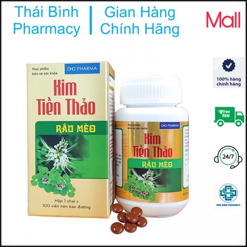 Kim tiền thảo râu mèo dhg - chai 100v