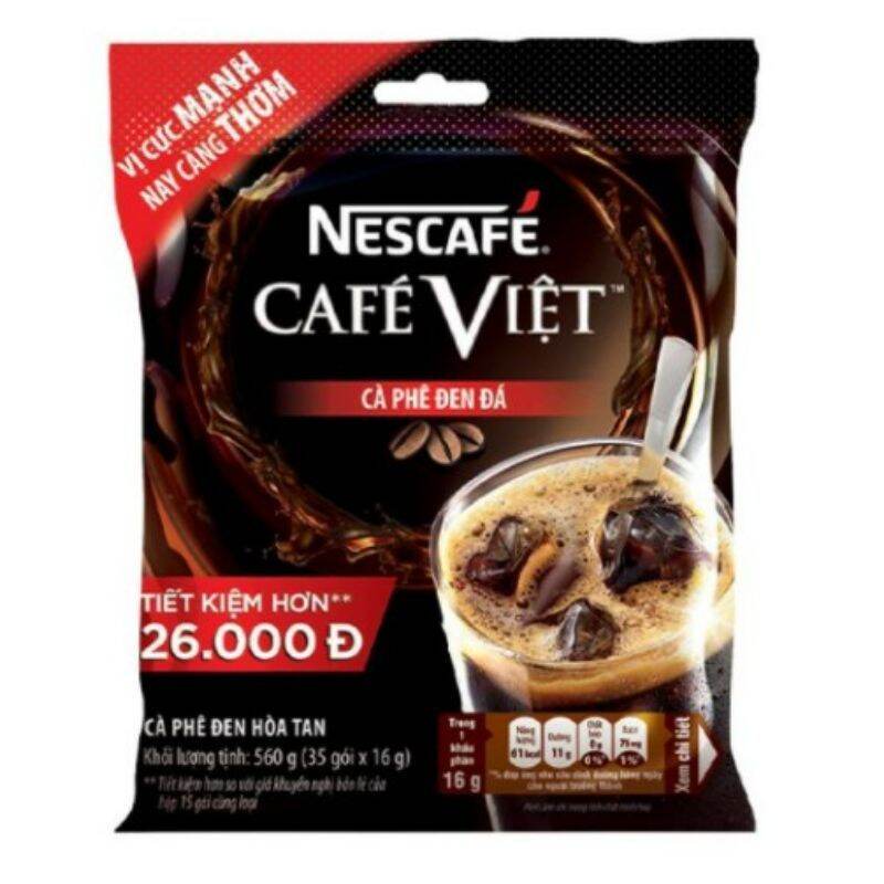 Nescafe CAFE VIỆT Cà phê đen hoà tan bịch 35 gói 16g
