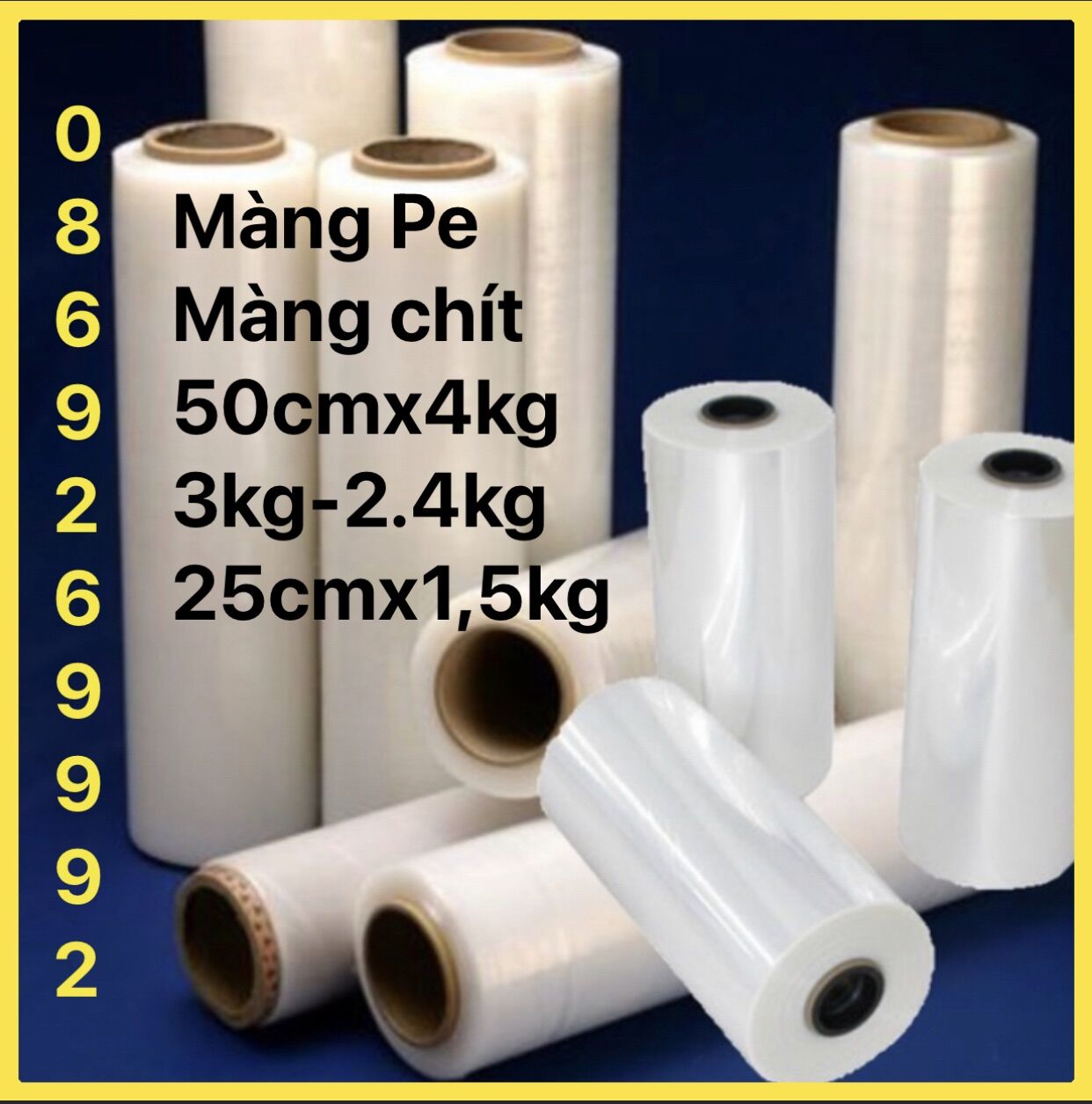 Màng pe 3kg x 50cm, màng chít 50cm x 3kg cuấn balet.hàng chất lượng cao