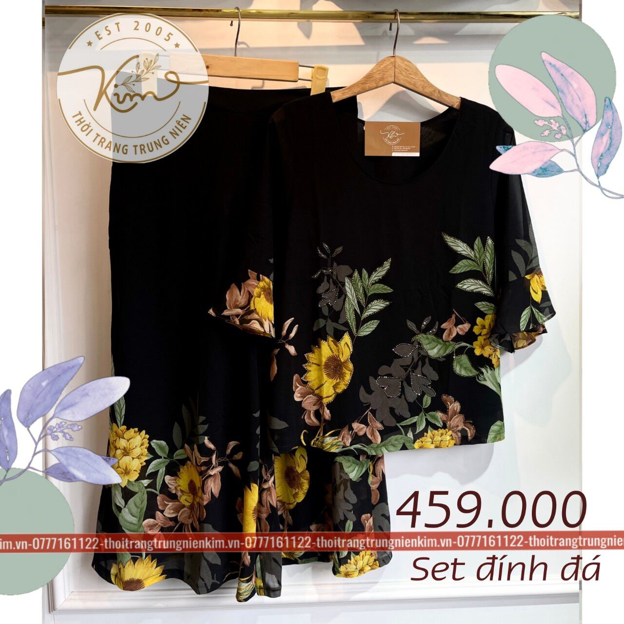 Set lụa đính đá sang trọng