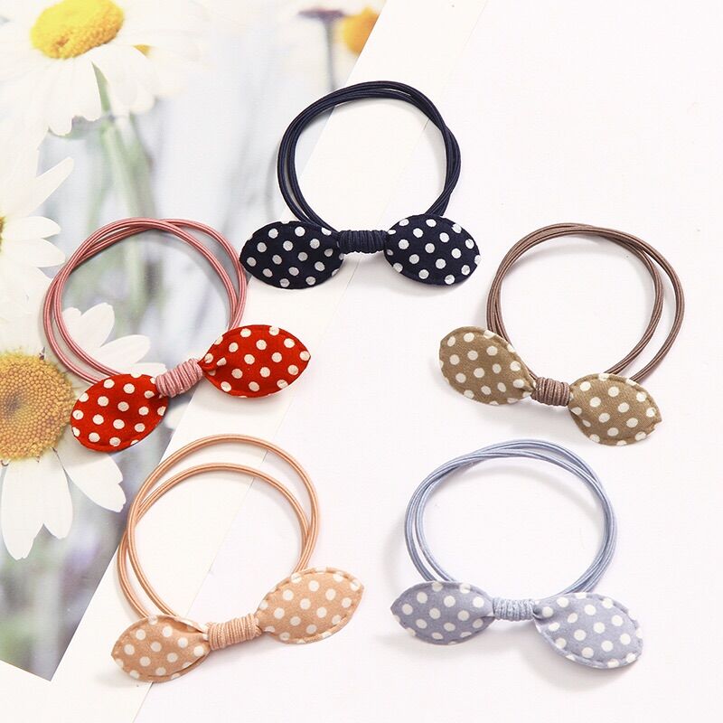 Set 100 dây cột tóc tai thỏ xinh xắn