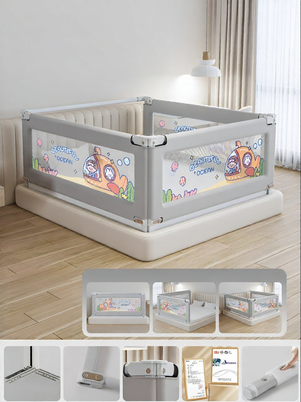 Thanh Chắn Giường Trẻ Em Điều Chỉnh Phòng Ngừa Ngã