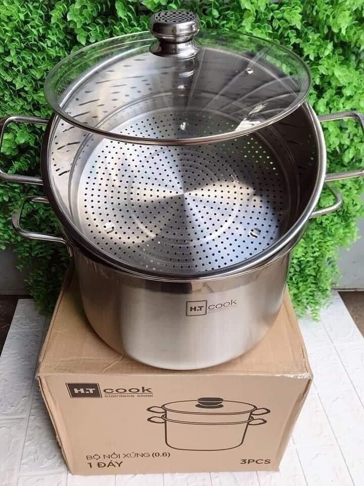 nồi hấp 2 tầng  DÀY 1.5 đáy  inox Đông Á 24cm