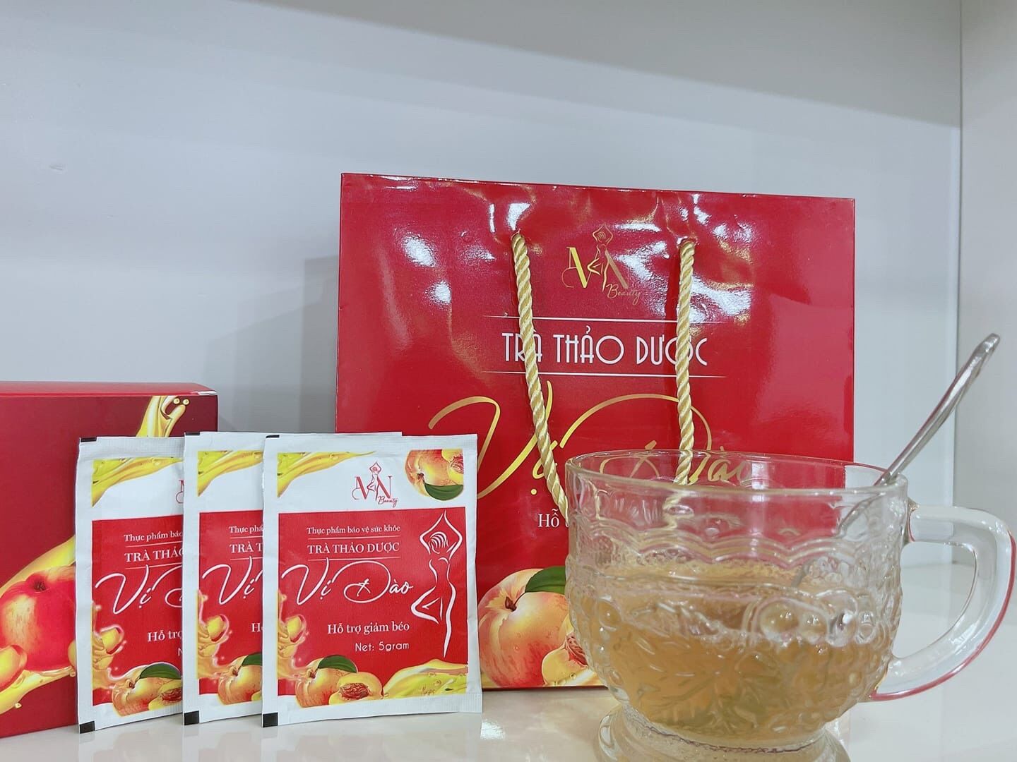 Trà giảm cân vị đào MN Group chính hãng
