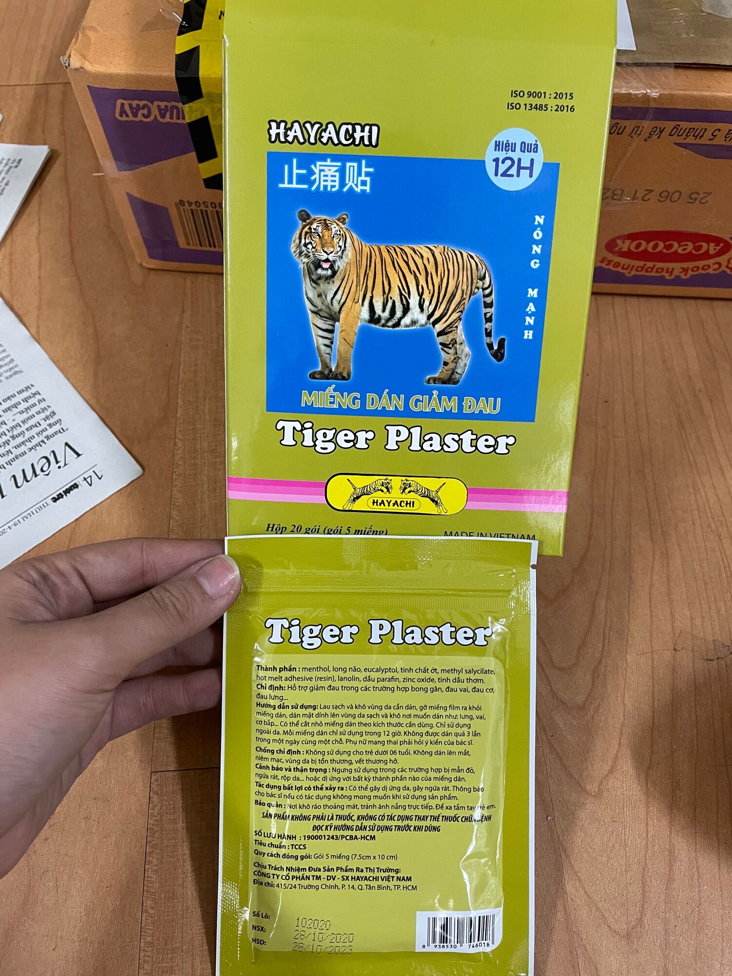 [HCM]Miếng dán tiger balm plaster 1 tép 5 miếng