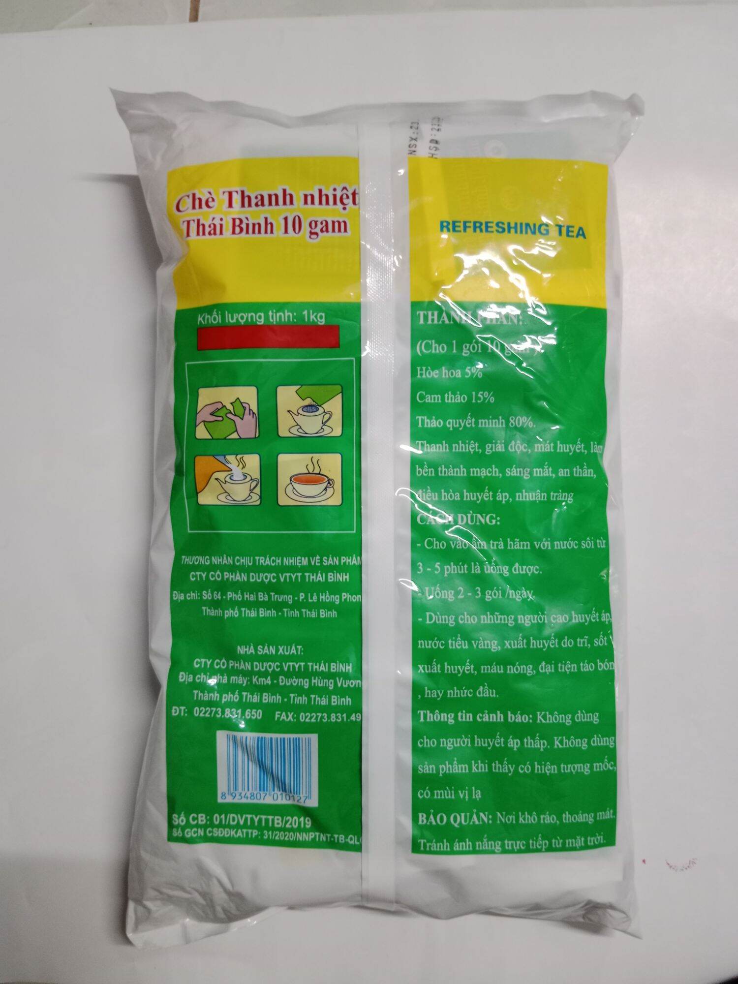 Chè Thanh Nhiệt Thái Bình/ lựa chọn cho sức khỏe/(100gói x 10 gam)