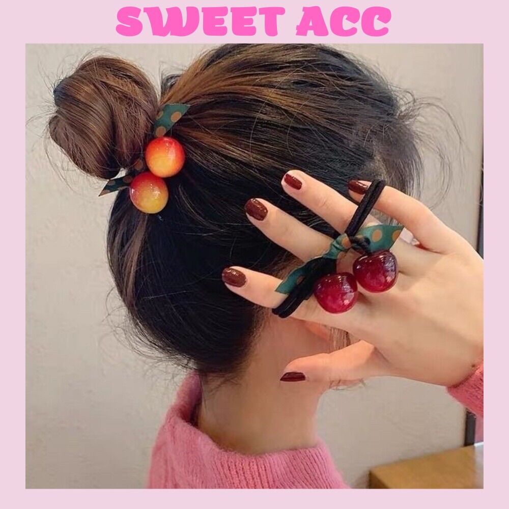 Dây buộc tóc quả cherry dễ thương tiện dụng