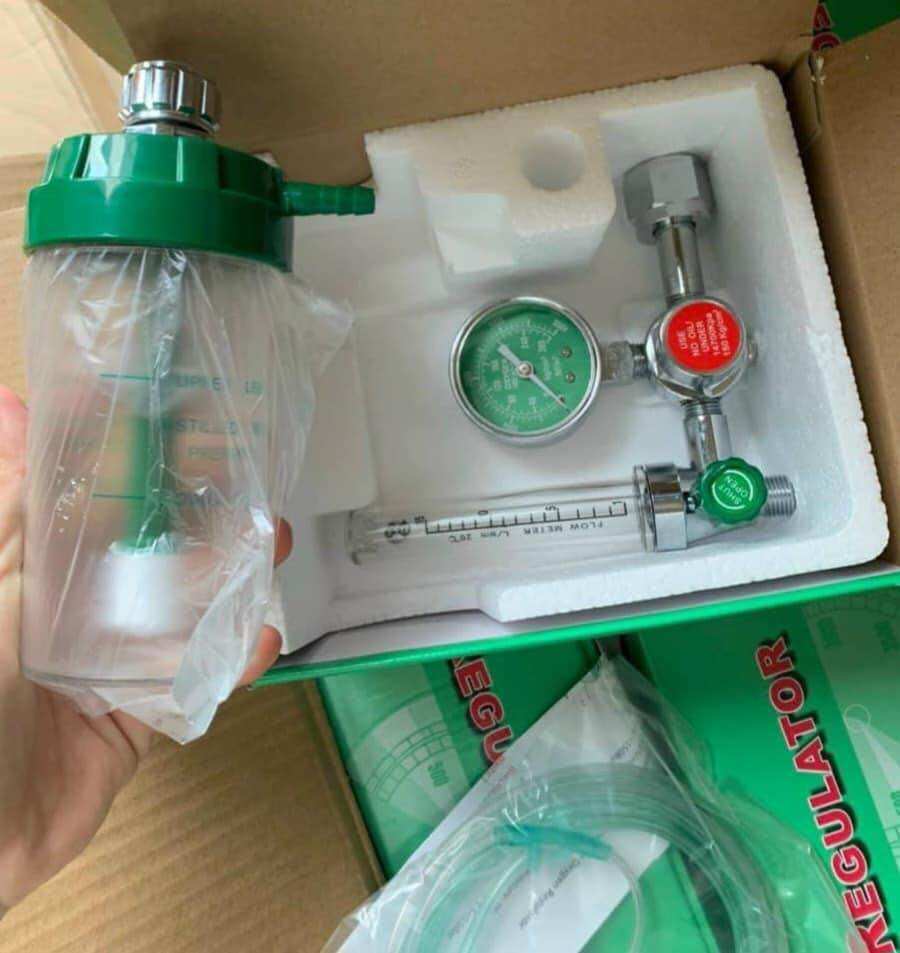 Đồng hồ oxy y tế đo áp suất bình khí Regulator