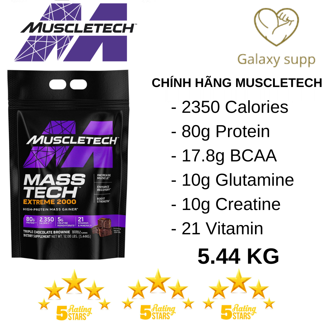 Muscletech mass tech extreme 2000 sữa tăng cân tăng cơ giá sinh viên 5.44kg