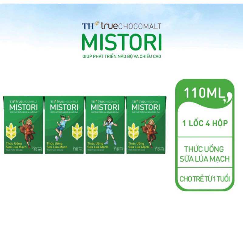 Thùng 48 hộp thức uống Sữa lúa mạch TH True Chocomalt Mistori 110ml