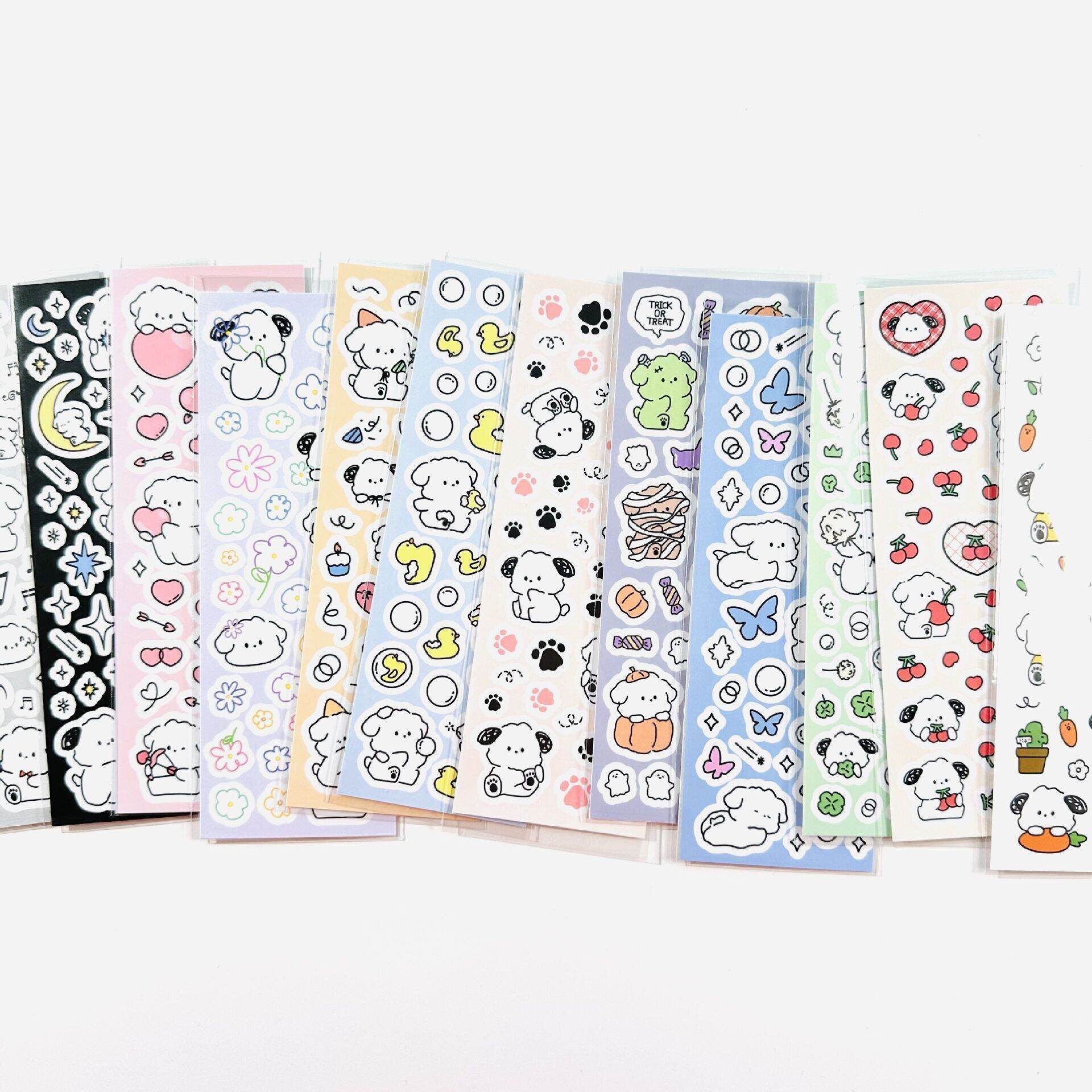 Nhãn Dán Trang Trí Mờ Dễ Thương Búp Bê Chó Trắng Kawaii Sticker DIY Nhật Bản Hàn Quốc Kawaii Sticker