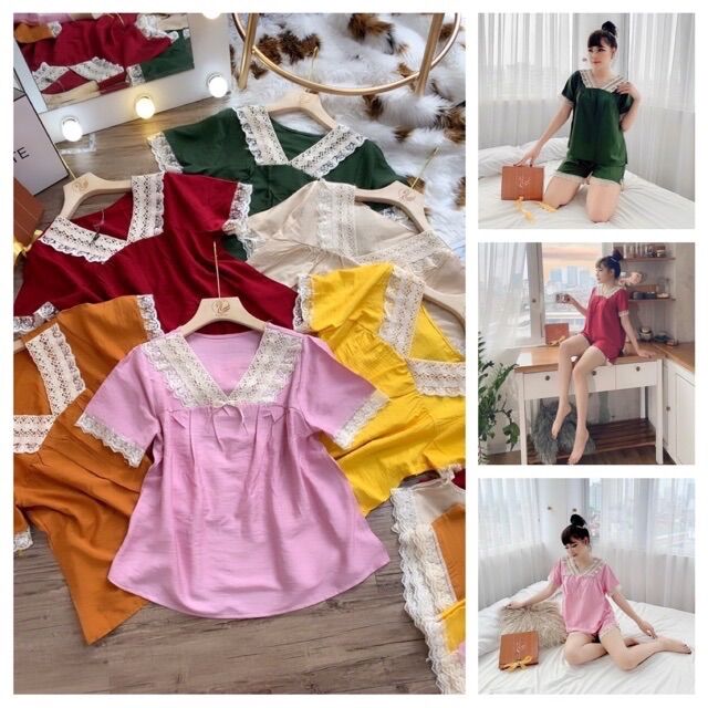 [HCM]BỘ ĐŨI MẶC NHÀ VIỀN REN TIỂU THƯ ( h.thật)