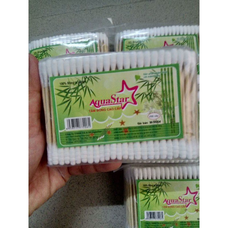 Tăm Bông ráy tai thân gỗ 200 que AquaStar