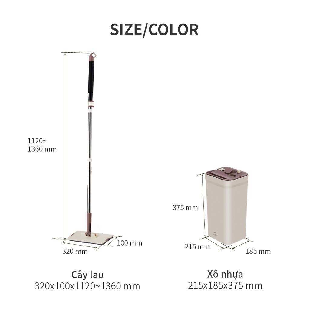 [HCM]Bộ cây lau nhà Lock&Lock Squeeze Flat Mop ETM471