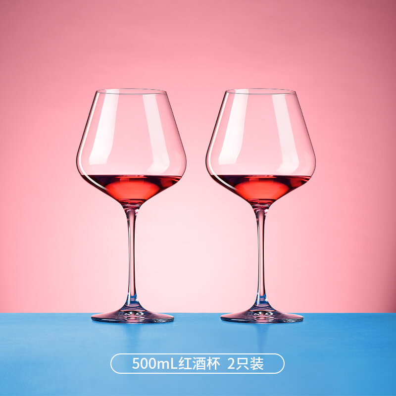 Bộ ly rượu vang đỏ burgundy, ly rượu vang trắng pha lê cao cấp sang trọng, ly chân cao