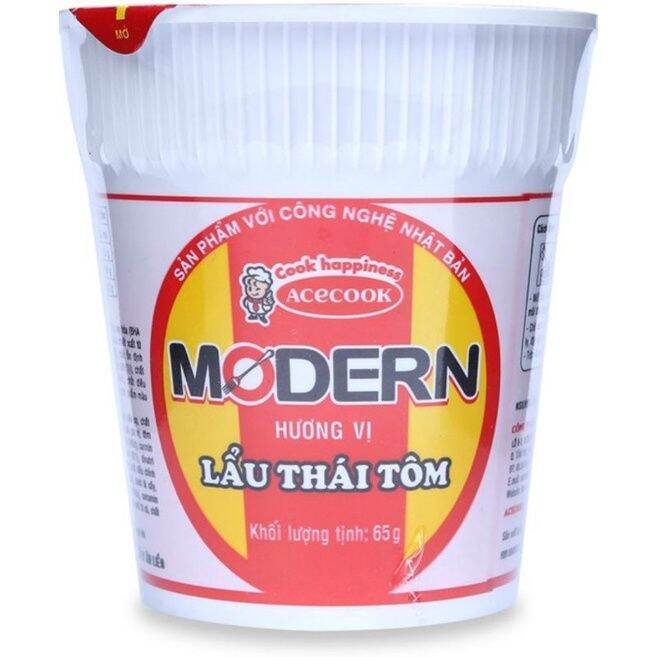 Mì ly Modern Lẩu Thái Tôm (Thùng 24 ly × 65gr)