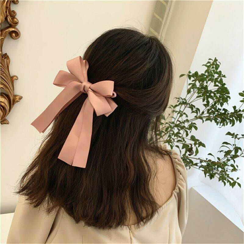 Kẹp Nơ ruy băng lụa phong cách tiểu thư