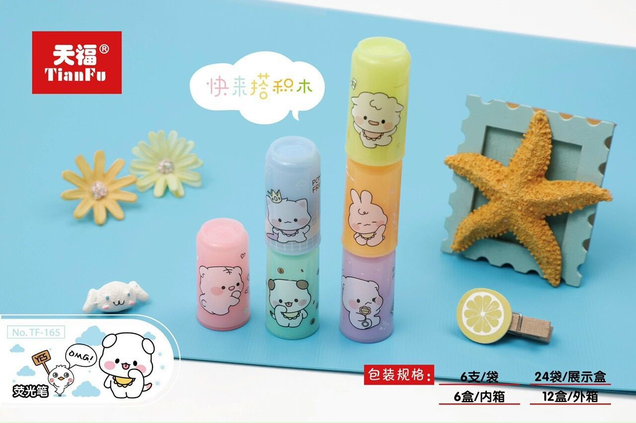 Dạ quang vỉ 6 cây (6 màu)