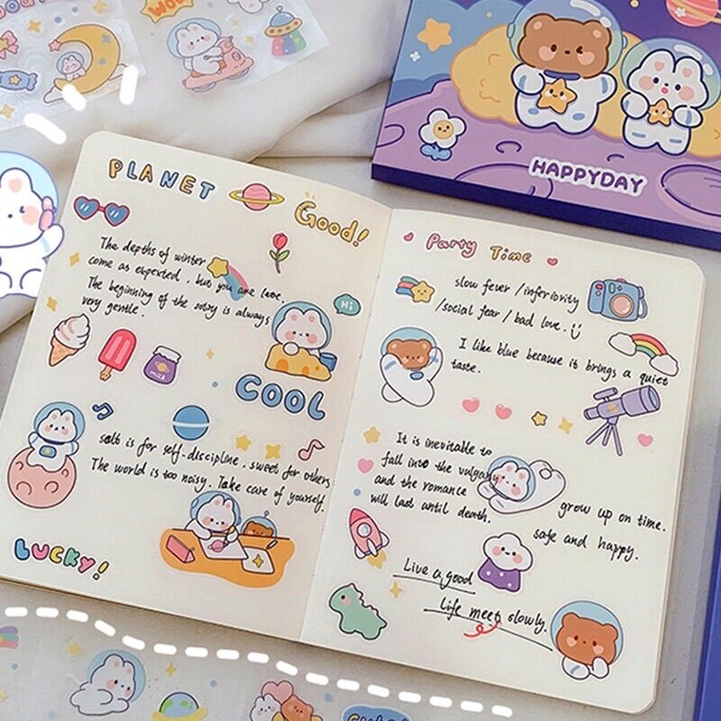 Set 10 tờ sticker hình dán dễ thương , nhiều hình