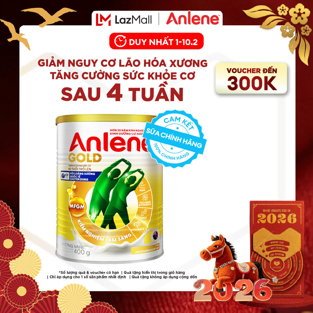 [Voucher giảm đến 26%]Sữa Bột Anlene Gold Hương Vani 400G