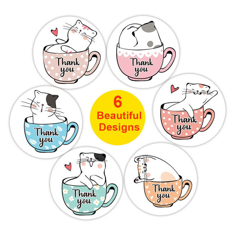 Cuộn 500 sticker/tem dán thank you cảm ơn ( nhiều mẫu)