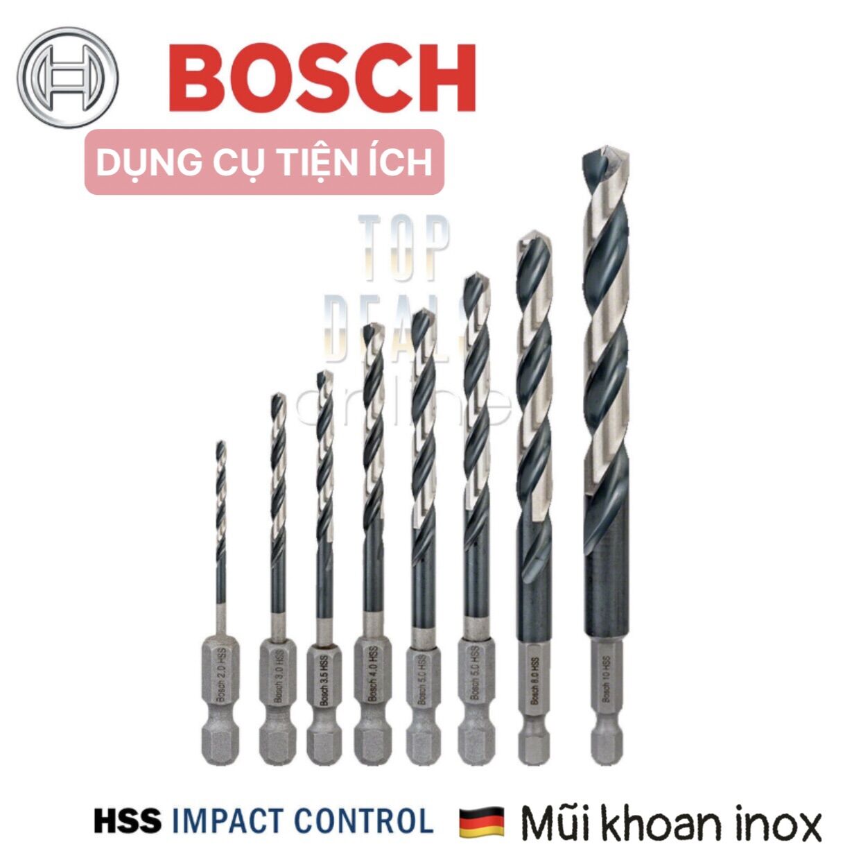 Mũi khoan inox chuôi lục giác BOSCH