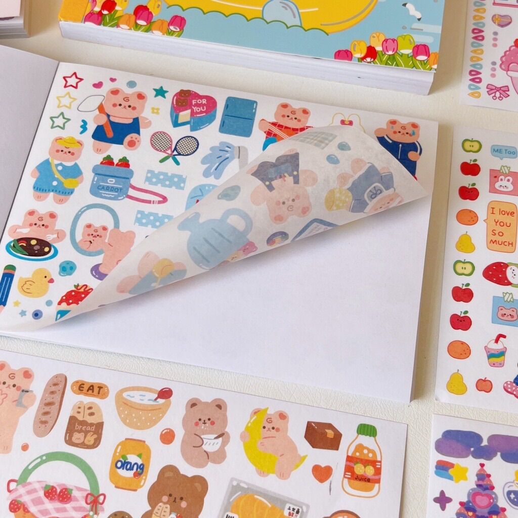 [Tách lẻ 10 tờ] Sổ 50 tờ sticker 10x15cm