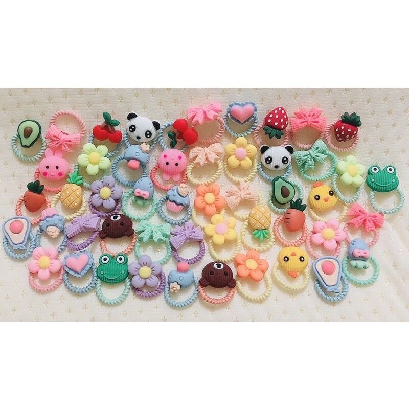 Set of 50 Hair Ties with Many Super Cute Patterns for Babies