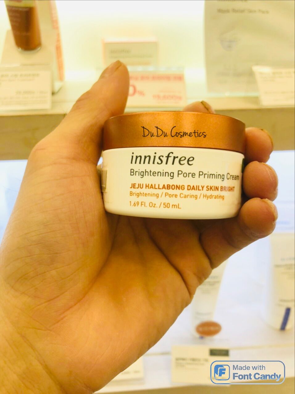 Kem Dưỡng Sáng Da 3 trong 1 Innisfree Brightening Pore Priming Cream 50ml- Chiết Xuất Vỏ Quýt, VTM C- B3- B5