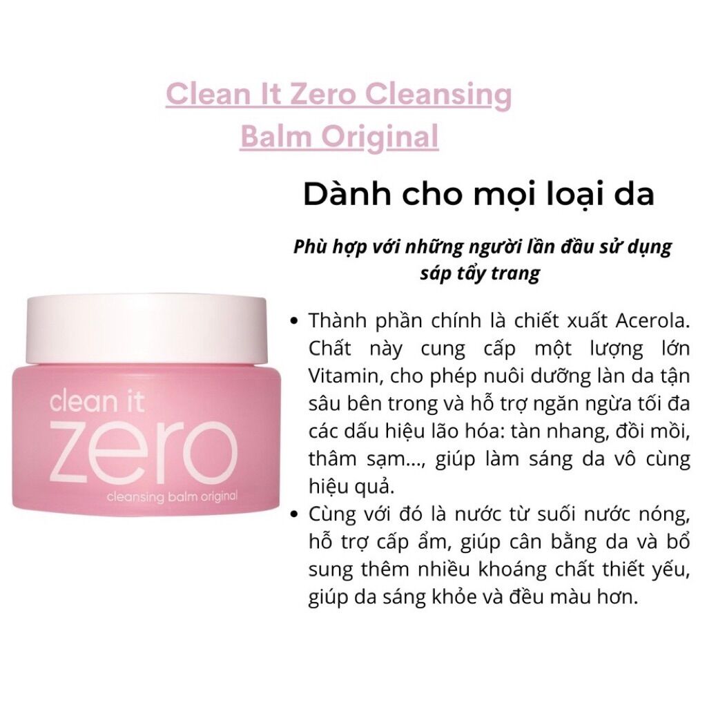 Sáp tẩy trang Banila Clean It Zero