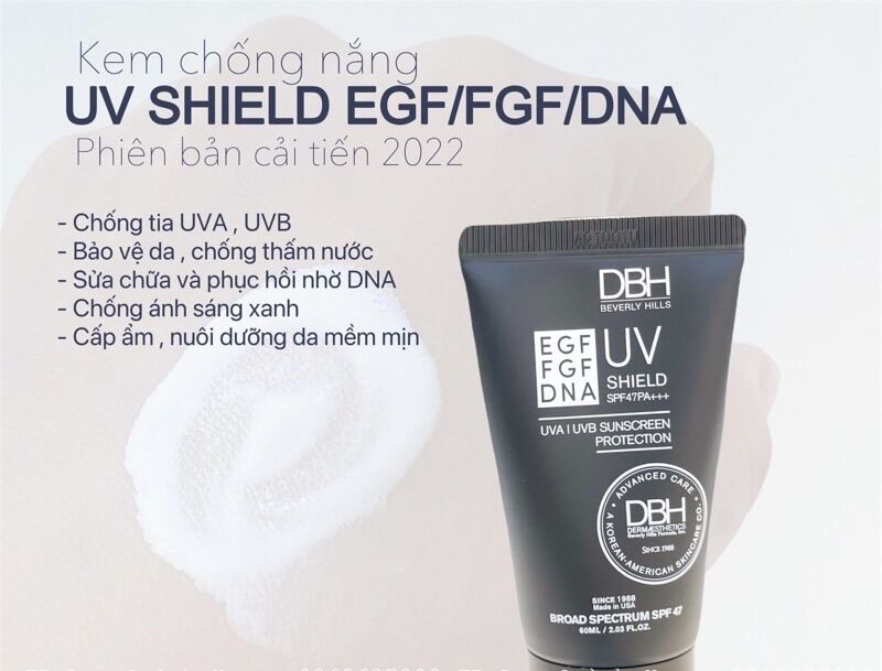 Kem chống nắng dbh bản 2022 egt/fgf/dna spf47pa+++