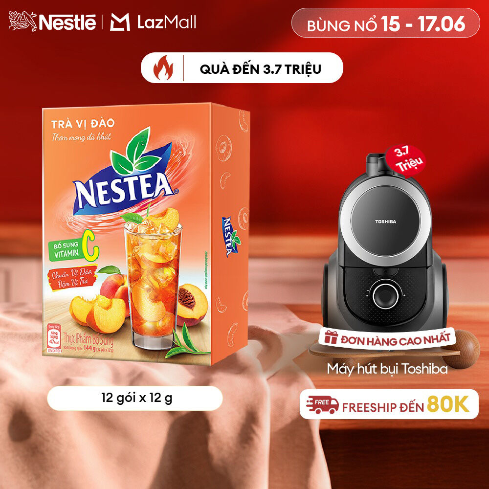 [FREESHIP TOÀN QUỐC] Thực phẩm bổ sung Trà Vị Đào NESTEA hộp 12 gói x 12 g