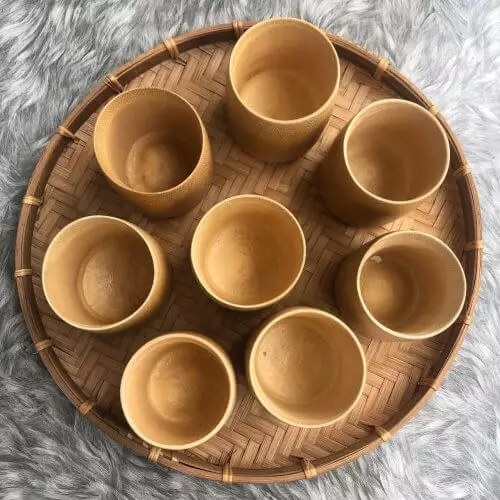 Ly/cốc tre hàng xuất khẩu cao 10, 12 cm