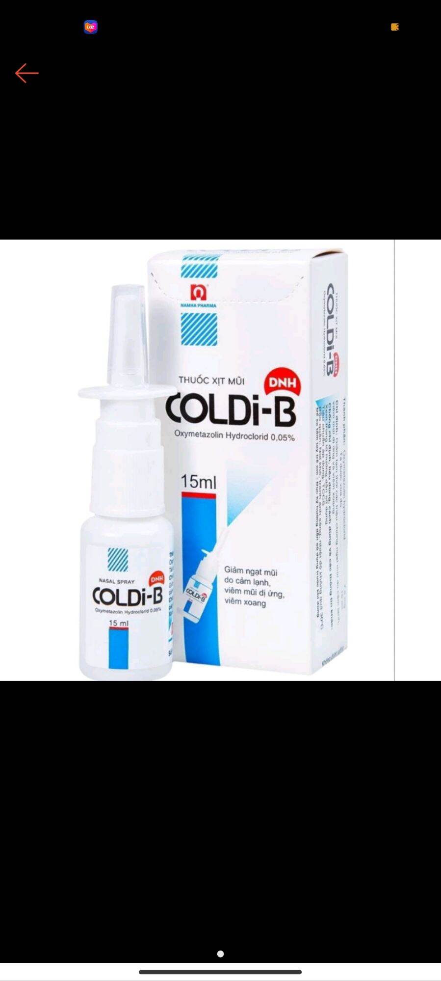 COLDI-B XỊT THÔNG MŨI GIẢM SỔ MŨI VÀ NGHẸT MŨI CHAI 15ML