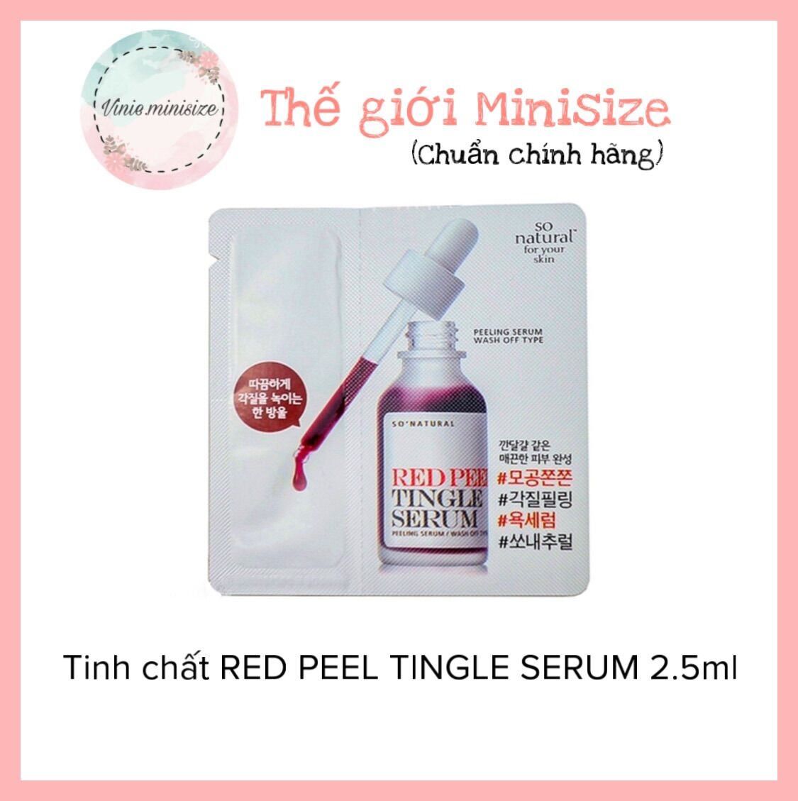 Tinh chất red peel tingle serum - thay da sinh học không bong tróc 2.5ml | vinie.minisize