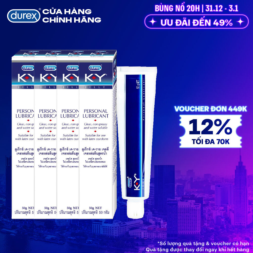  Combo 4 Gel bôi trơn Durex K-Y Jelly 50g   KY Jelly  
