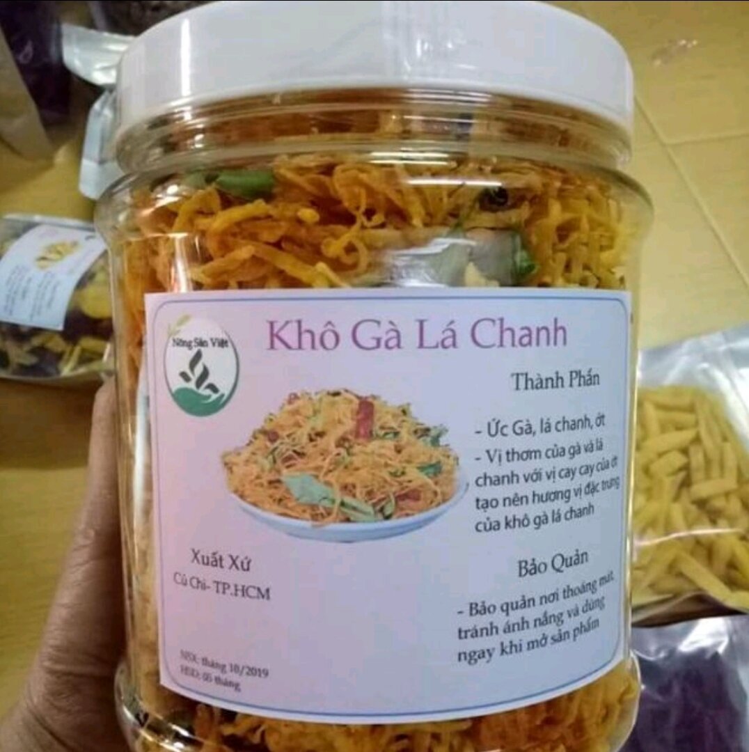 Khô gà lá chanh hủ 500g