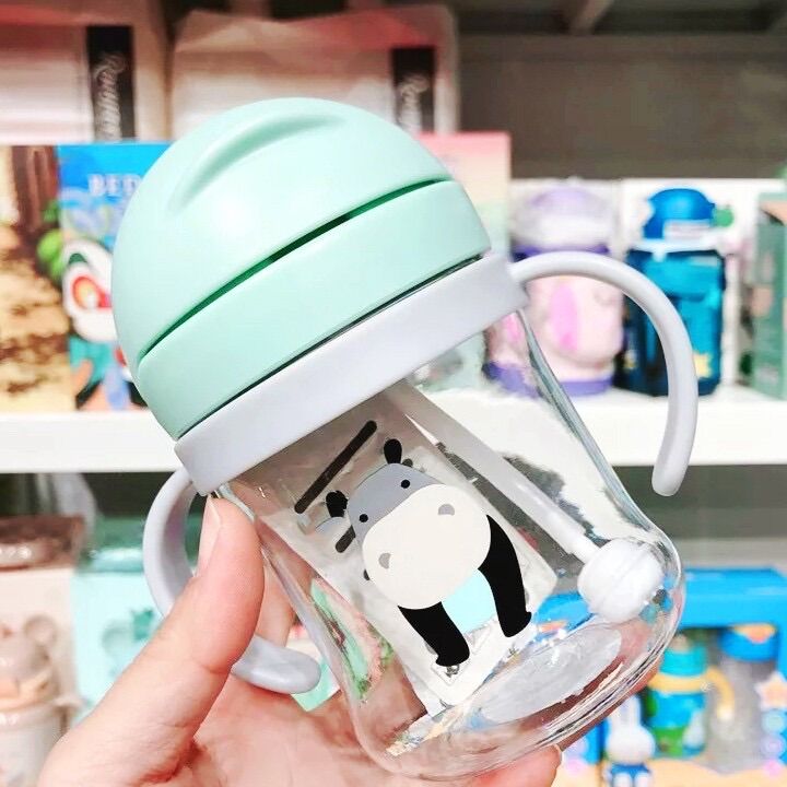 Bình nước tai thỏ 280ml ,bình nước có van chống sặc